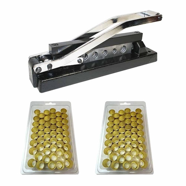 Interstate Pneumatics Heavy-Duty Bench Crimper (H8) with Ferrules 0.625 Inch ID x 1 Inch & 0.656 Inch ID x 1 Inch, PK 50 H8-KIT - main